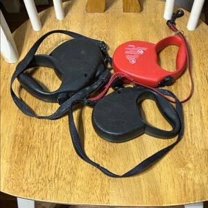 2 Black and 1 Red Leash for small dogs